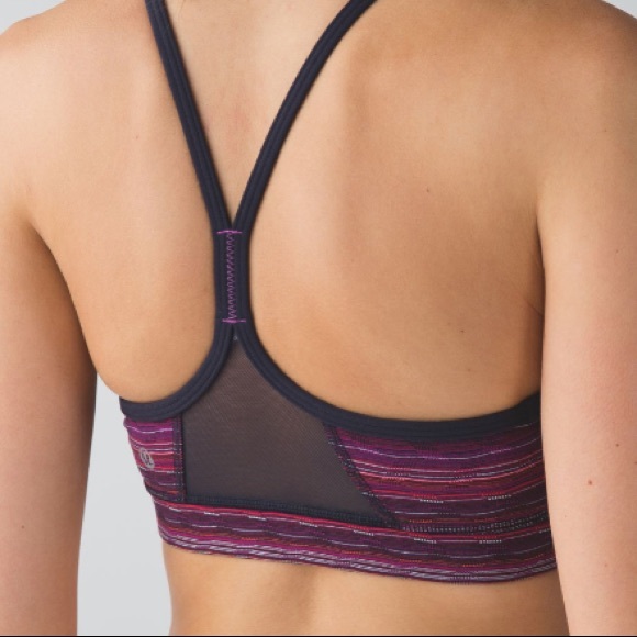 Lululemon Flow Y Bra IV Space Dye Twist Regal Plum Alarming Red Purple Small - Picture 3 of 8